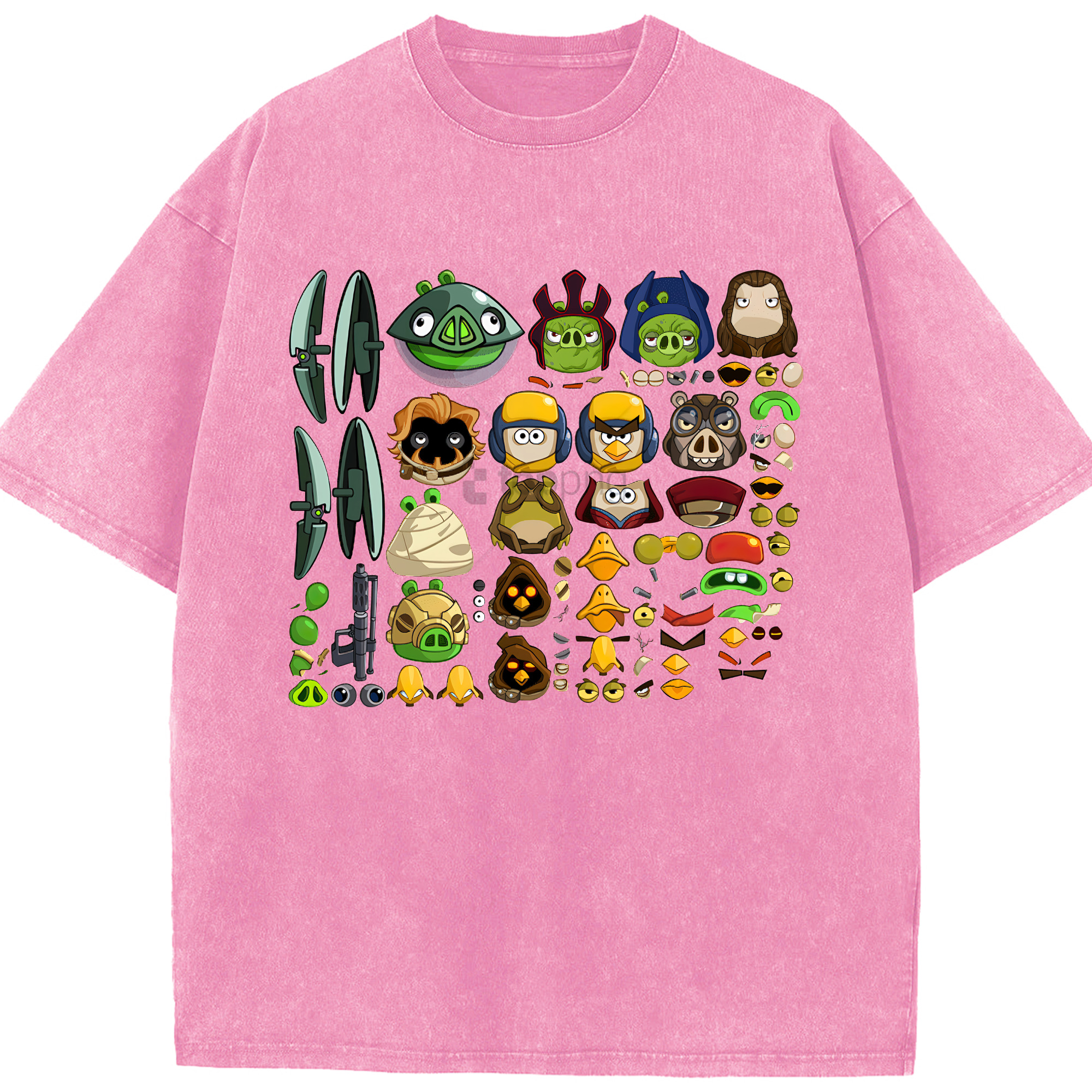 （画像用） Angry Birds アングリーバード 綿100% ヴィンテージ風 半袖Tシャツ（フロントプリント）